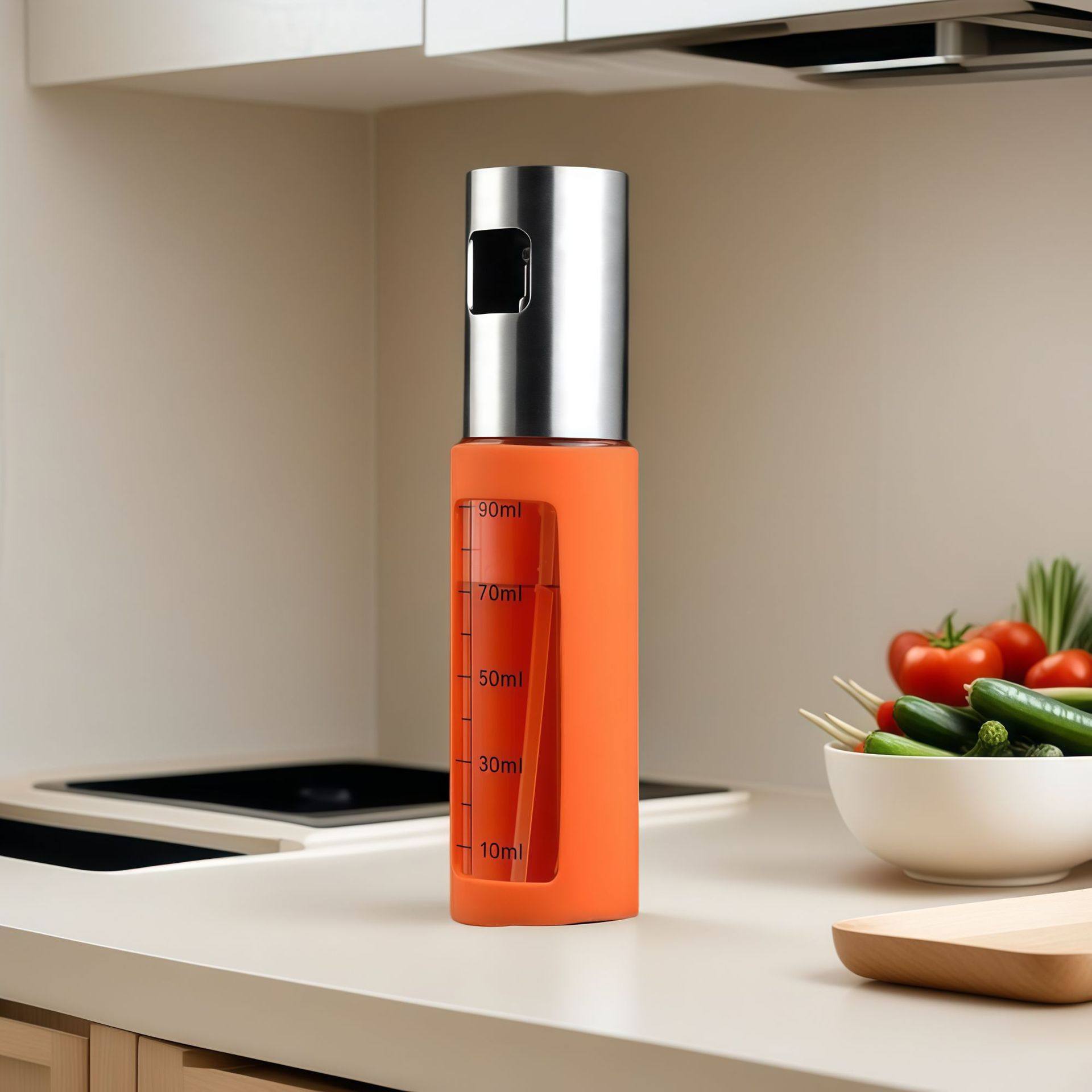 玻璃喷油瓶喷雾化硅胶套玻璃喷油壶橄榄油食用油按压式油壶喷油器