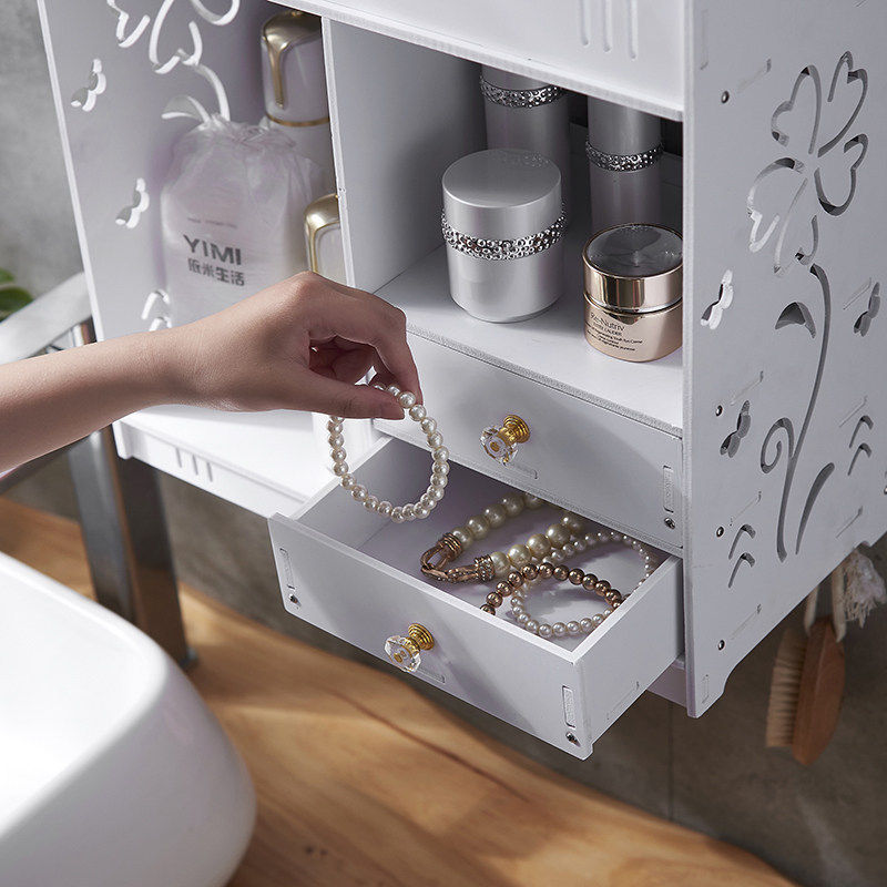 浴室壁挂式免打孔护肤品收纳架卫生间抽屉式多层储物大容量置物架