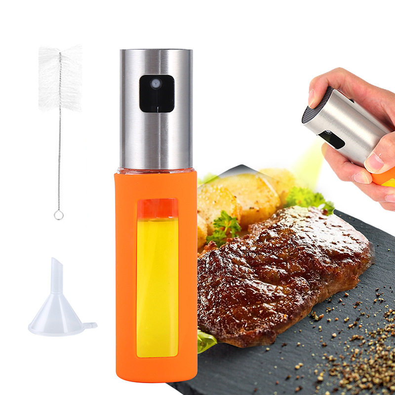 家用厨房油玻璃分装瓶食用橄榄油按压式雾化瓶防漏喷头式喷油瓶
