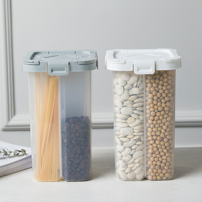 新款保鲜盒五谷杂粮储物收纳盒冰箱四分格密封罐密封盒厂家直销