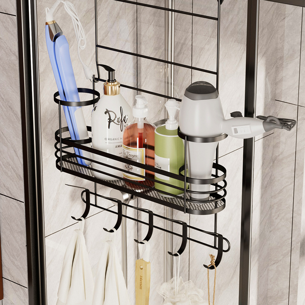 免打孔门后挂钩卧室门后置物架风筒架浴室门收纳超强承重收纳架