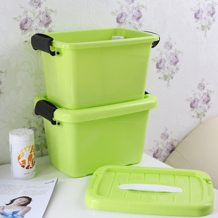 1小号手带加厚明纳料收纳储0L提盖透塑料收箱食品箱塑盒物箱