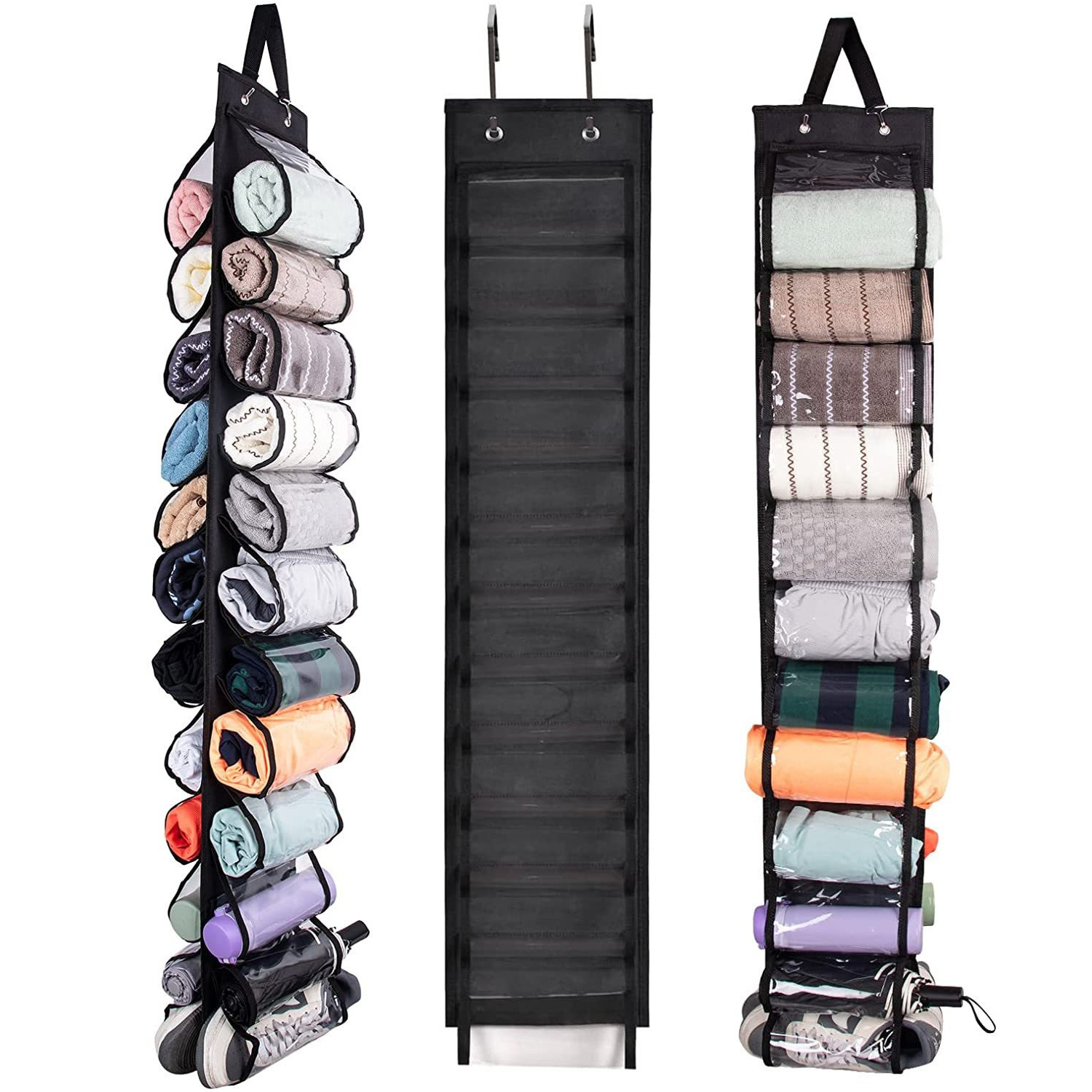 亚马逊24格热销紧身裤T恤牛仔裤围巾衬衫瑜伽护腿悬挂式衣柜架