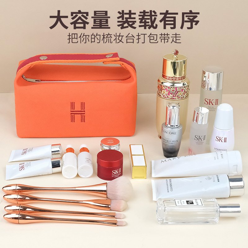 简约便携手提帆布包饭盒袋大容量化妆包防水防尘收纳袋洗漱包