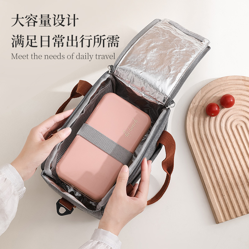 跨境饭盒保温袋学生手提饭盒袋高颜值上班族午餐包铝箔防水饭包