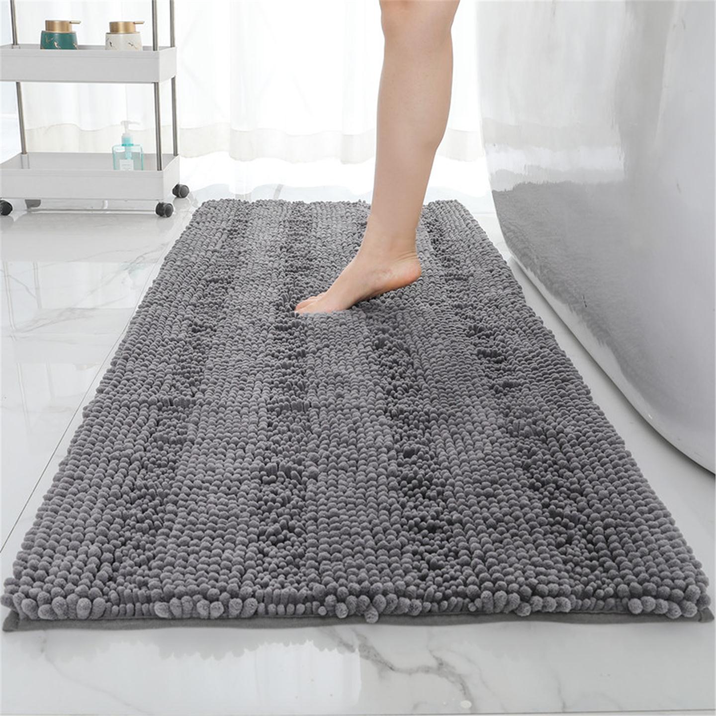地毯浴室高低垫家用雪尼尔毛地吸水亚马逊条纹长短粗细毛速干