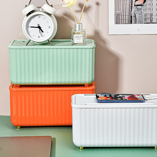 插座收纳盒桌面插线板排电线整理盒电源理线接线集线神器遮挡装饰