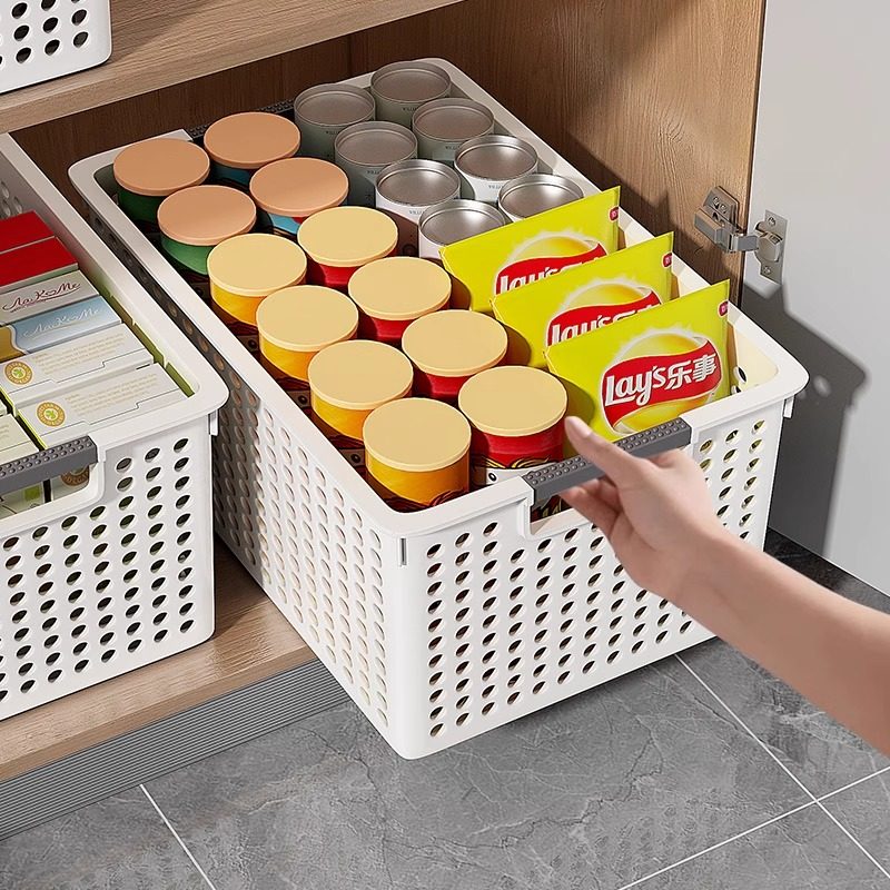厨房收纳筐家用橱柜塑料储物盒杂物收纳置物框桌面零食玩具整理篮,收纳整理,橱柜收纳筐,淘宝优惠券,粉丝福利购,淘宝优惠卷