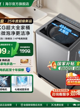 【补贴15%】海尔波轮洗衣机13KG大容量家用57E全自动直驱变频27A