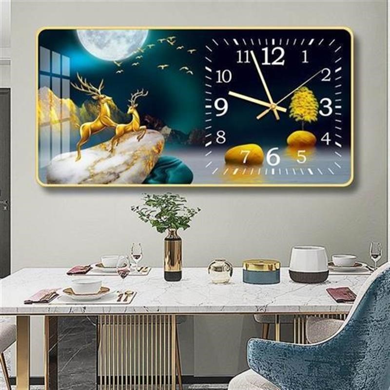 挂钟石英时钟表闹钟挂墙上客厅家用静音网I红时尚大号2024款免打