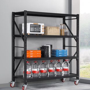 活动祥仓储带多层推车置物架家用仓库银展示架货架铁架子轮可移动