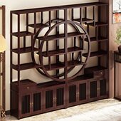 博古架客厅茶具茶叶置物架中式 仿古摆件展示架子非实木高档多宝阁