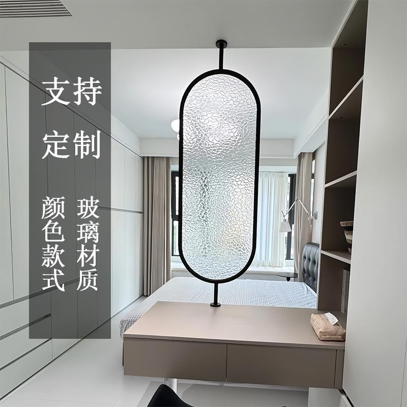 梳妆台隔断水波纹卧室卫生间入户玄关客厅现代玻璃遮挡半墙小屏风