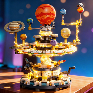 2026年新款太阳系积木男孩益智拼装玩具八大行星拼图礼物适用乐高
