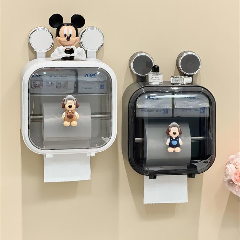 吸盘卫生间纸巾盒k浴室墙上壁挂式防水卷纸收纳盒厕所免打孔抽纸