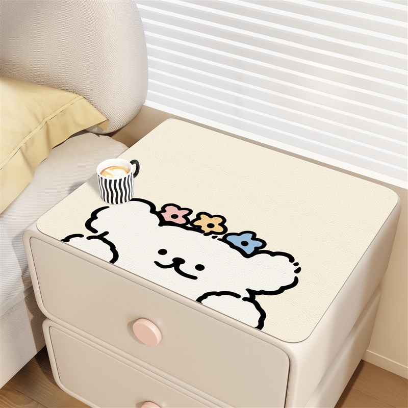 床头柜垫子防烫防水可擦洗防滑皮C革桌垫卡通桌面保护垫防尘盖布