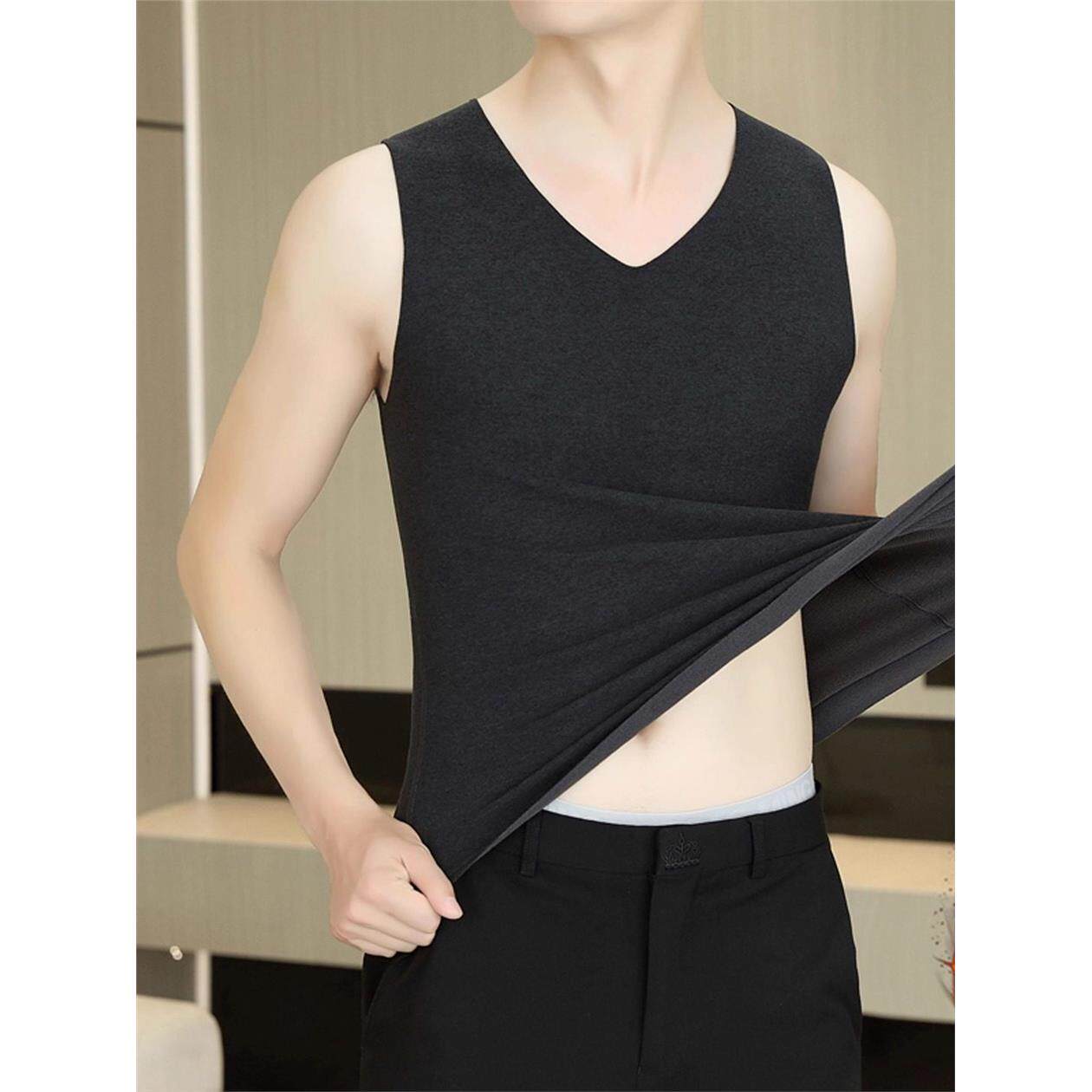 德绒保暖背心男款加绒加厚秋冬无痕发热坎肩2025新款打底内穿马甲