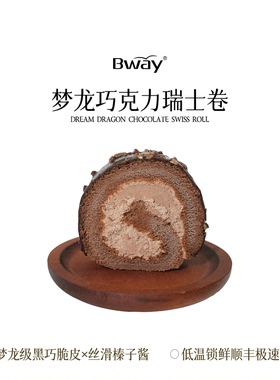 BWAY梦龙瑞士卷黑巧克力卷休闲食品营养早餐点心下午茶350g/盒