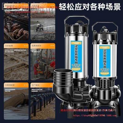 浆泵 抽粪泵 抽沙泵 化粪养殖场泥泵JSR 抽淤泥大流量不池堵泵塞