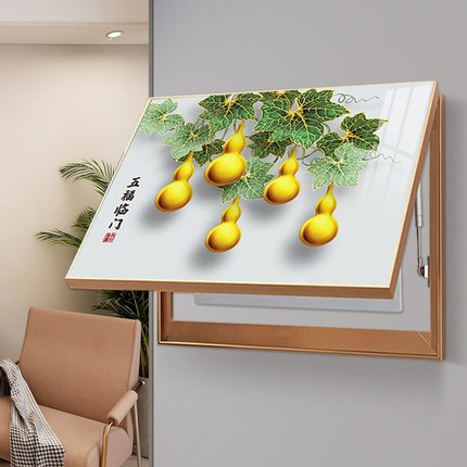 网红电表箱装饰画五福临门新中式配电箱墙面电闸盒遮挡免打孔开关