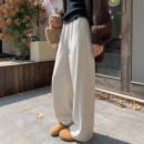 白色醋酸羊毛阔腿裤女25秋冬高腰显瘦慵懒垂感直筒运动弯刀糯米裤