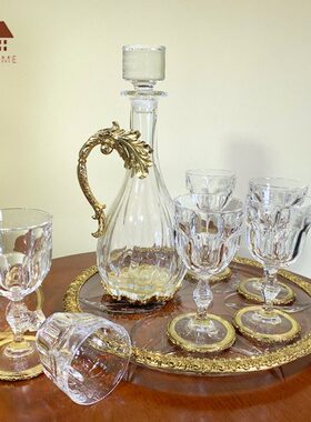 礼品配精家居摆件水晶新品纯手工美工艺品具 洋酒会所美式铜奢华