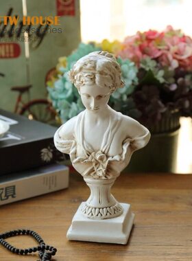 摆件 欧式维纳斯少女欧式头像创意家居装饰品人物树脂艺术雕塑