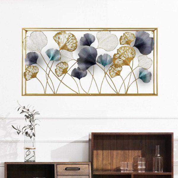 轻奢墙面卧室客厅铁艺挂件沙发背景装饰立体墙饰新中式银杏叶壁挂,家居饰品,壁饰,淘宝优惠券,粉丝福利购,淘宝优惠卷