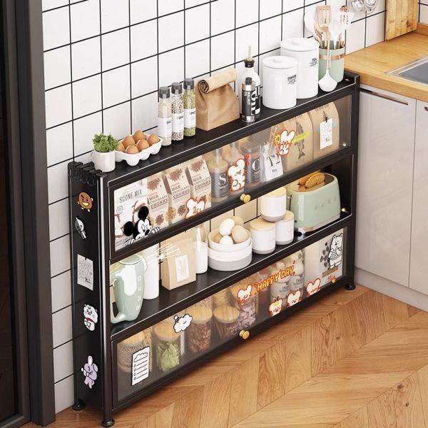 厨房置物架移动多层窄边餐边柜多功能切菜操作台微波炉烤箱收纳架,厨房/烹饪用具,调料置物架,淘宝优惠券,粉丝福利购,淘宝优惠卷