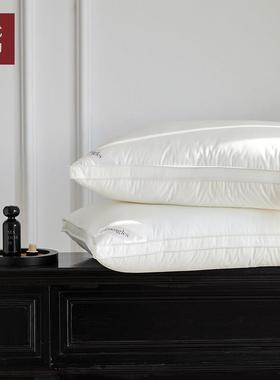 五星级酒店专用枕头枕芯不塌陷羽绒枕白鹅绒高档家用出口欧洲整头