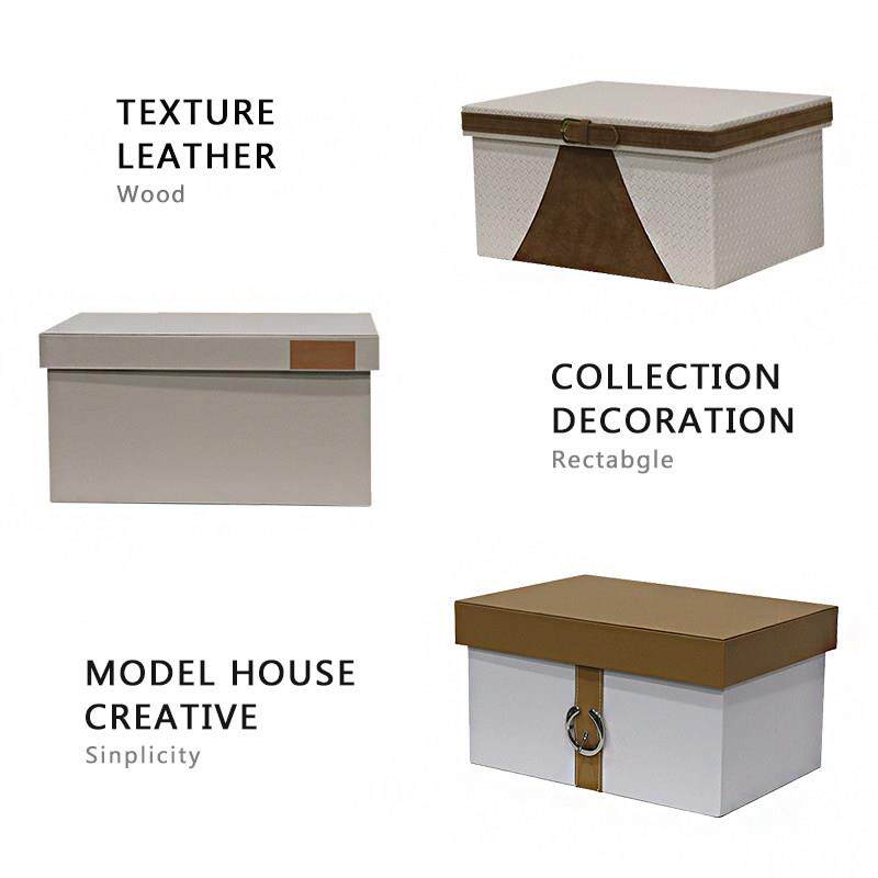 样板间衣帽间装饰盒全屋定制衣柜装饰品家居收纳箱皮质储物盒摆件
