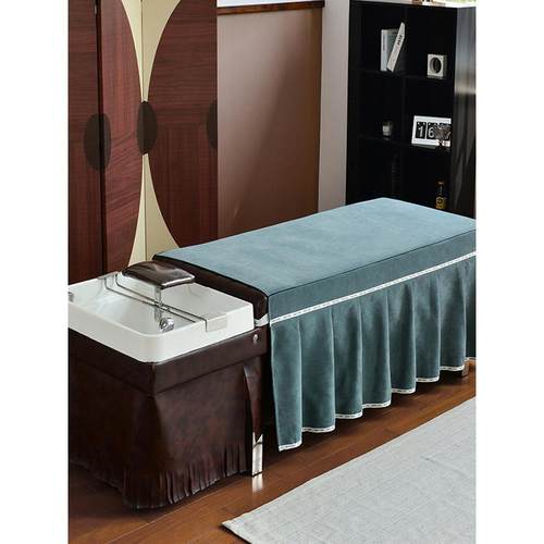 高档面料加厚洗头床罩头疗养发床套发廊泰式床裙质量保证支持定制