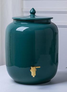 景德镇陶瓷水缸10升15升25升家用纯净水水桶泡茶储水罐冷热水壶