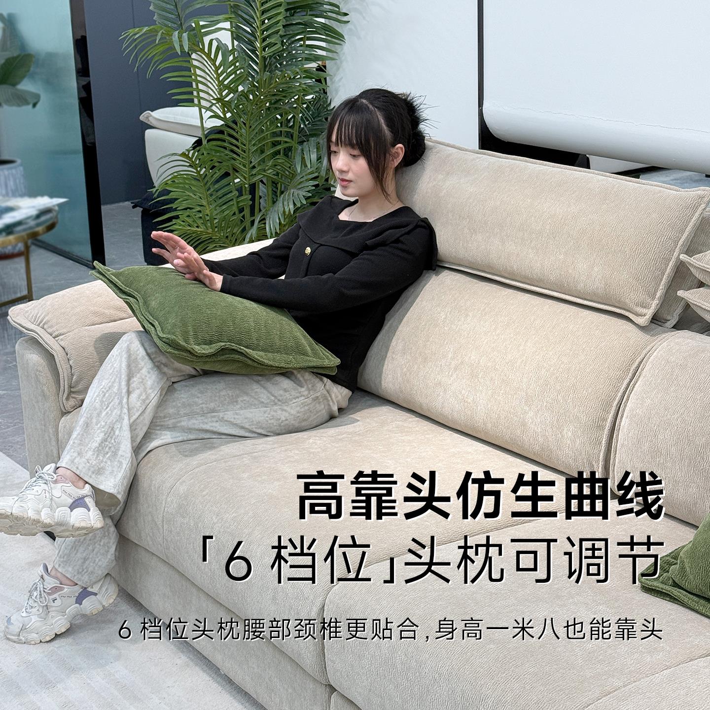 雪尼尔棉麻布艺沙发家用客厅小户型双人直排现代简约大气2025新款