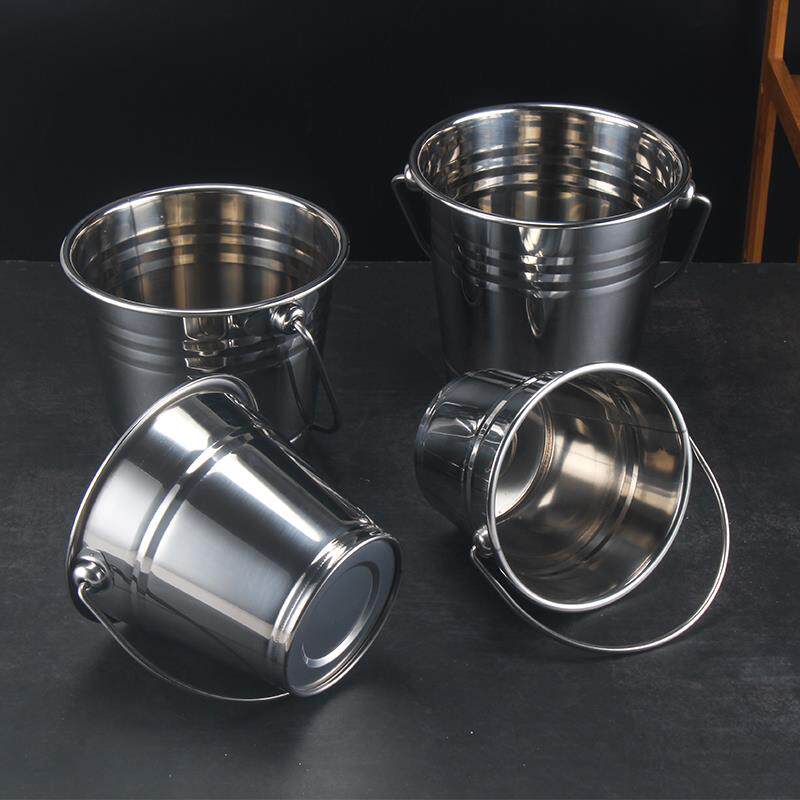 提手不锈钢3L冰粒桶单层保温冰桶带柄红酒桶啤酒桶KTV酒吧香槟桶