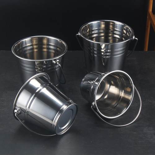 提手不锈钢3L冰粒桶单层保温冰桶带柄红酒桶啤酒桶KTV酒吧香槟桶