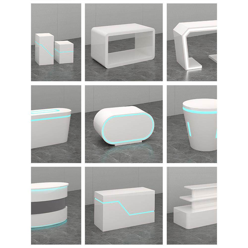 烤漆展台展示台异形发光圆形六边形方形展厅商用展柜展示柜中岛台