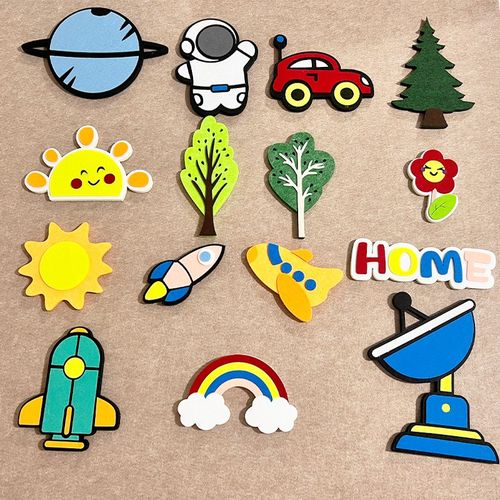 卡通黑板报文化墙毛毡板装饰立体墙贴幼儿园环创教室布置墙贴定制