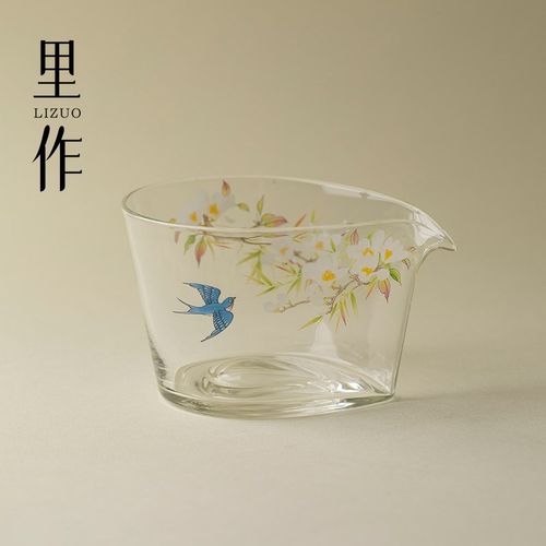 里作 创意手工耐热玻璃公道杯家用中式高档分茶器高硼硅茶道配件