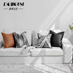 设计师款样板间黑白灰抽象艺术客厅沙发卧室空间品质抱枕靠垫靠垫