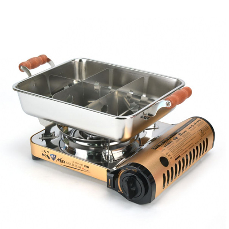 鱼饼锅韩式串锅不锈钢锅方涮锅4格6格分割火锅方火锅304韩国进口