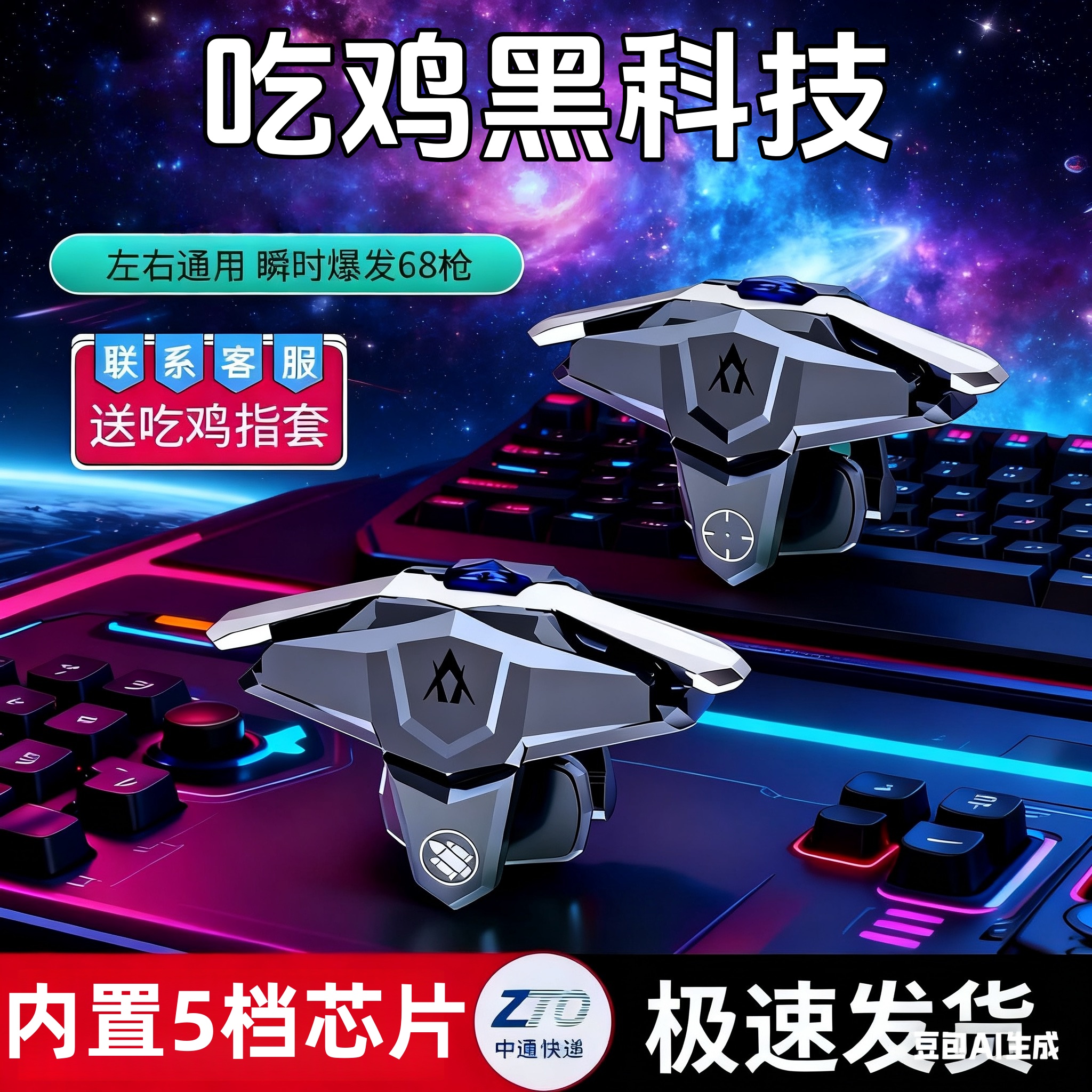 新款吃鸡神器全自动变频连点器机械按键电动脉冲款和平游戏外设