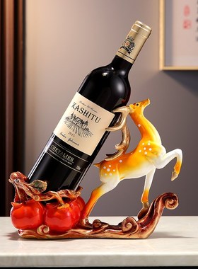 创意实用新中式一路顺柿红酒架葡萄酒架子洋酒收纳摆件家居饰品