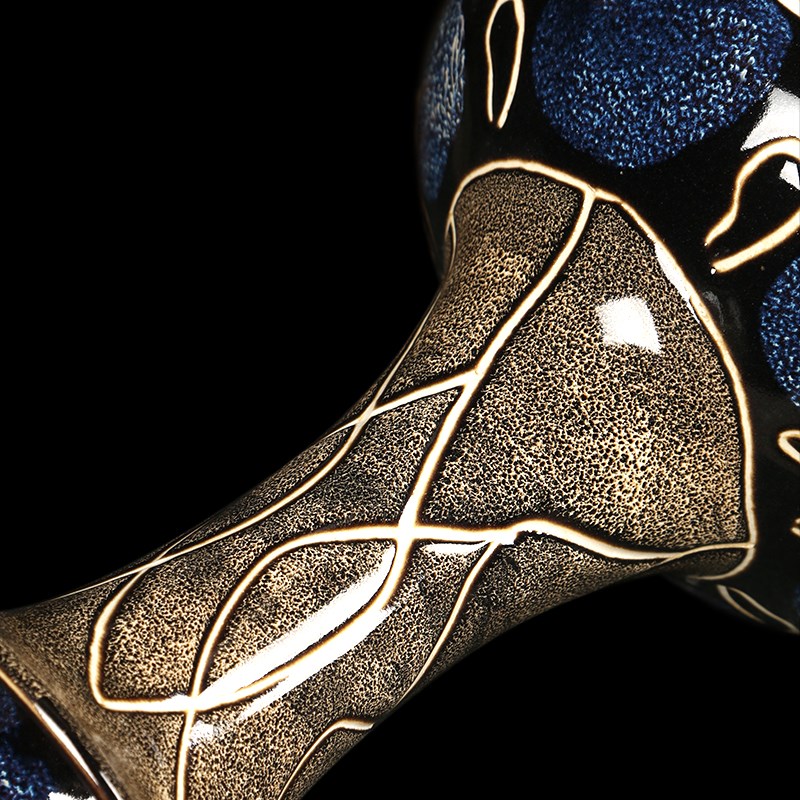 景德镇陶瓷客厅新中式窑变花瓶办公室摆件装饰玄关酒柜瓷器工艺品