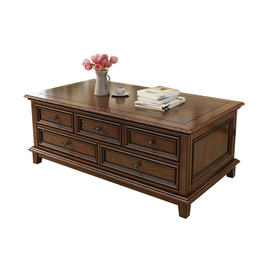 美式实木茶几乡村复古客厅整装简约茶几电视柜组合小户型茶桌家具