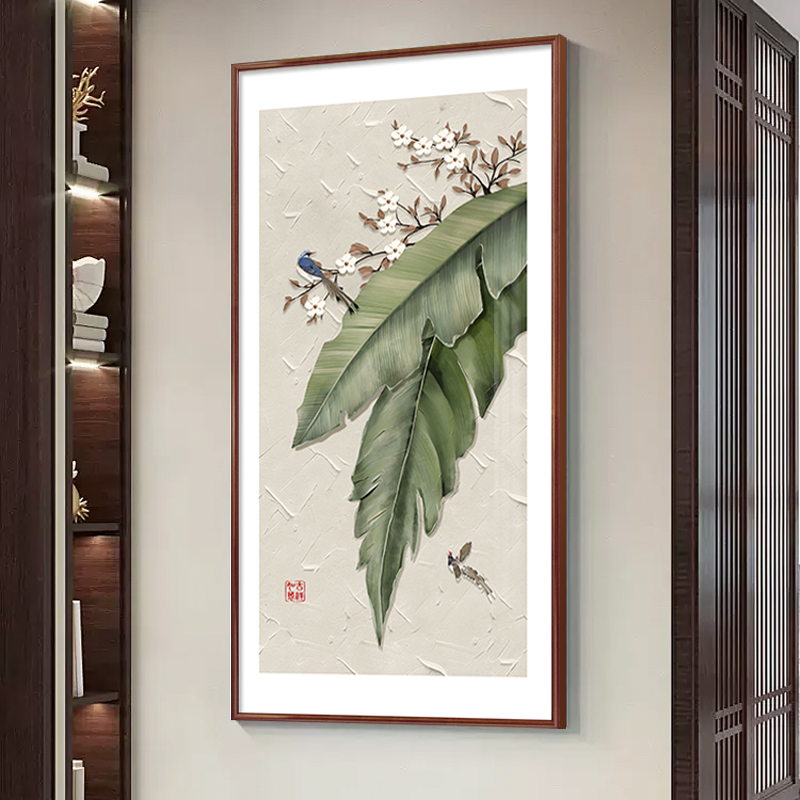 家大业大入户玄关装饰画竖版新中式走廊过道正对门挂画寓意好壁画