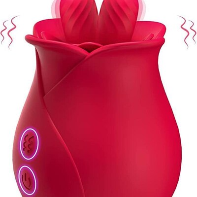 Sex Tongue Licking Vibrator Rose Toy Nipple Vagina Sucking
