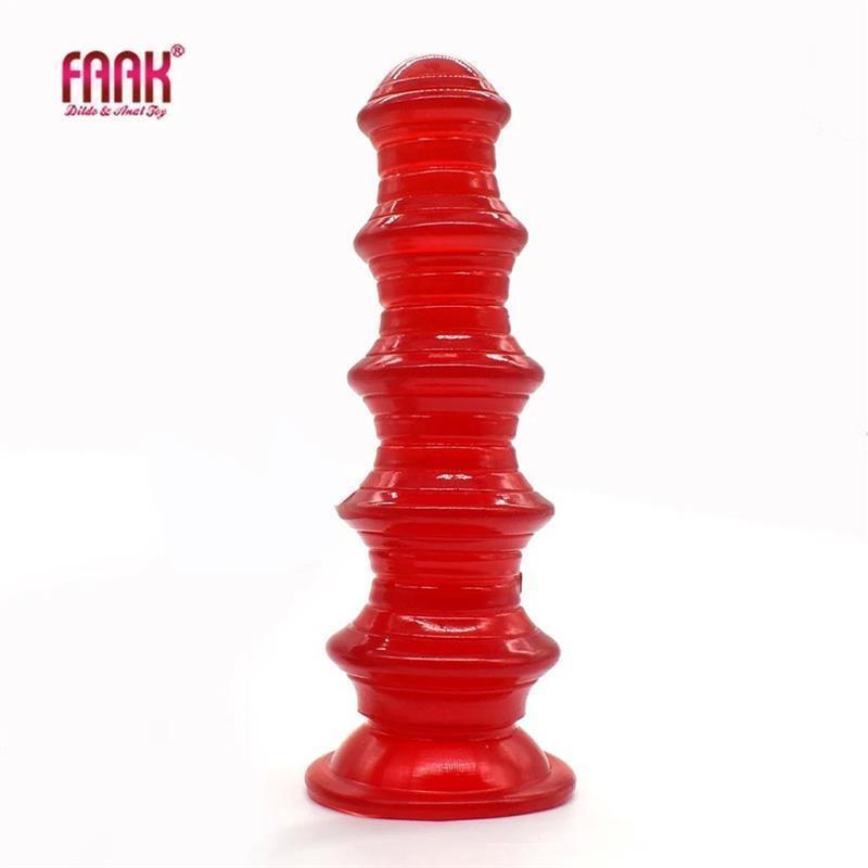 FAAK New Pagoda Butt Plug Ribbed Anal Sex Toys With Suction