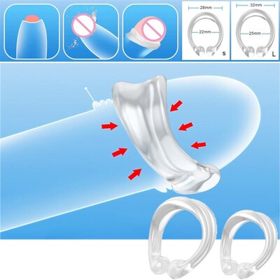 2 PCS Cock Ring Penis Foreskin Ring Sex Toys For Men Delay E