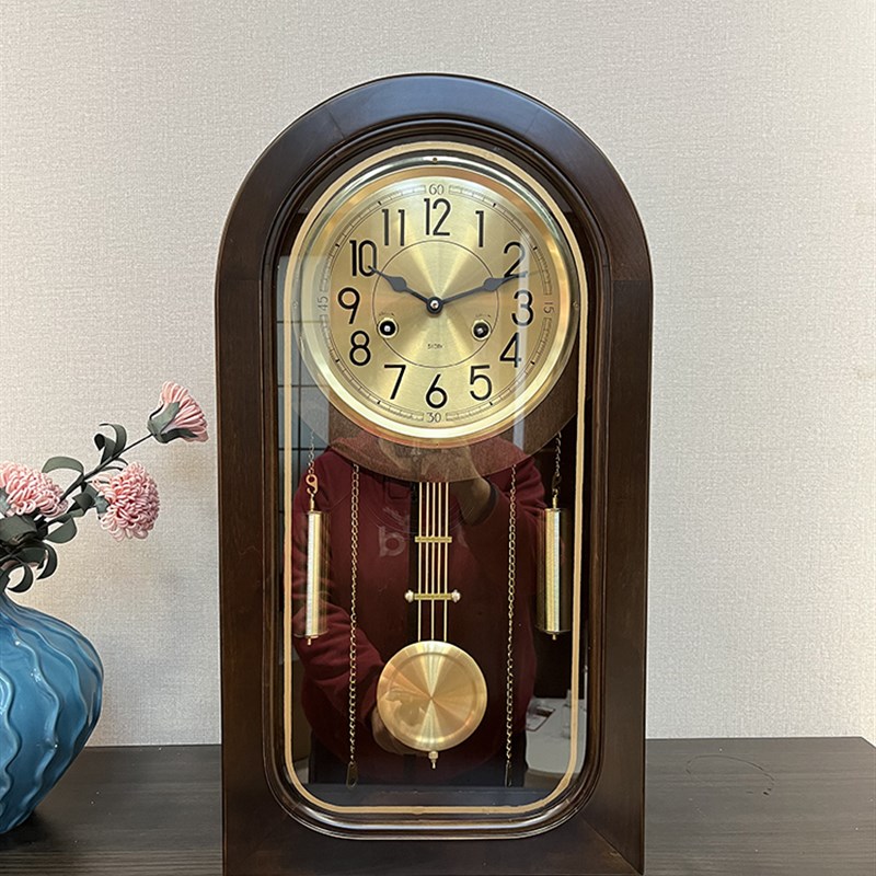 纯铜机械机芯可座可挂钟表整点报时上链条新中R式大号摆钟座钟台